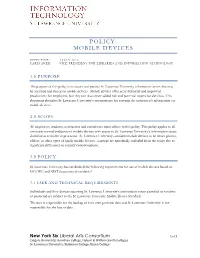Mobile Device Policy
