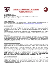 Monks Coppenhall Academy Weekly Update
