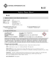 R-22 Safety Data Sheet