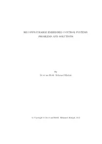 Reconfigurable Embedded Control Systems: Problems and Solutions