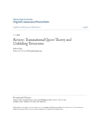 Review: Transnational Queer Theory and Unfolding Terrorisms Robert Diaz Wayne State University, Robertgdiaz@Gmail.Com