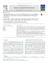Trusting Homeostatic Cues Versus Accepting Hedonic Cues a Randomized Controlled Trial Comparing Two Distinct Mindfulness-Based