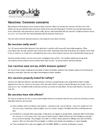 Vaccines: Common Concerns