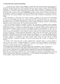 13 Critical Discourse Analysis and Stylistics