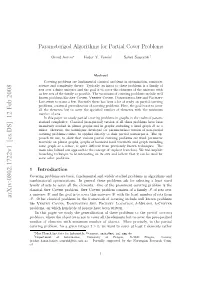 Parameterized Algorithms for Partial Cover Problems