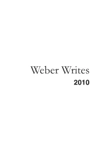 Weber Writes 2010 Weber Writes 2010 ﻿ I 2