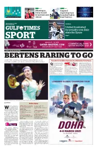 Bertens Raring to Go