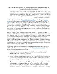 FACT SHEET: New Progress and Momentum in Support of President Obama’S Computer Science for All Initiative