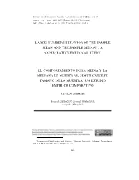 Large-Numbers Behavior of the Sample Mean And