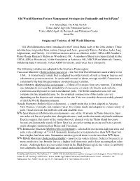 Old World Bluestem Pasture Management Strategies for Panhandle and South Plains1