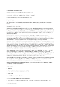 Ratification of UNCAT and ICPPED