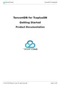 Tencentdb for Tcaplusdb Getting Started