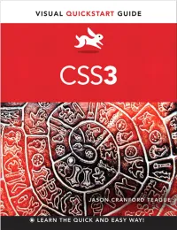 VISUAL Quickstart GUIDE CSS3