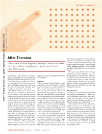 After Theranos Instruments, Leading to Errors, the Newspaper Reported