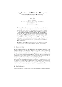 Applications of DFT to the Theory of Twentieth-Century Harmony