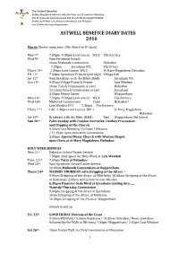 Astwell Benefice Diary Dates 2016