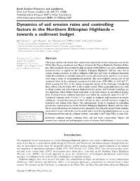 Dynamics of Soil Erosion Rates and Controlling Factors in the Northern Ethiopian Highlands – Towards a Sediment Budget