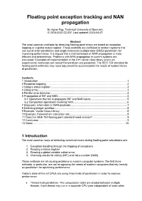 Floating Point Exception Tracking and NAN Propagation