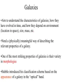 Morphological Classification of Galaxies