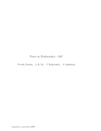 Notes on Mathematics - 1021