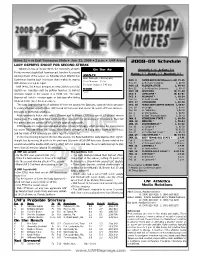 2008-09 Schedule