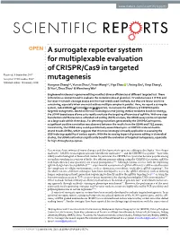 A Surrogate Reporter System for Multiplexable Evaluation of CRISPR