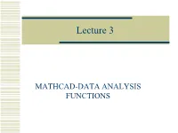 Chapter 26: Mathcad-Data Analysis Functions
