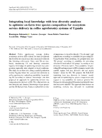 Integrating Local Knowledge with Tree Diversity Analyses to Optimize On