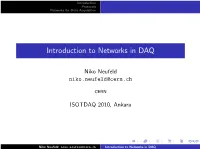 Introduction to Networks in DAQ