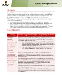 Report Writing Guidelines Writing Support Services