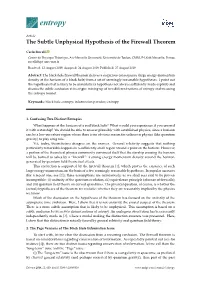 [0.91]The Subtle Unphysical Hypothesis of the Firewall Theorem