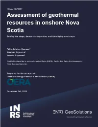 Assessment of Geothermal Resources in Onshore Nova Scotia
