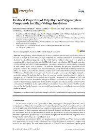 Electrical Properties of Polyethylene/Polypropylene Compounds for High-Voltage Insulation