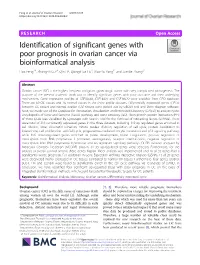 Identification of Significant Genes with Poor Prognosis in Ovarian Cancer Via Bioinformatical Analysis