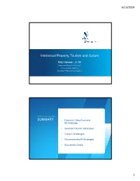 Intellectual Property, Tourism and Culture SUMMARY