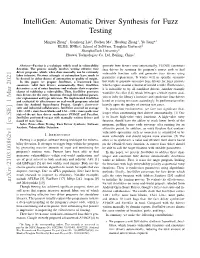 Intelligen: Automatic Driver Synthesis for Fuzz Testing