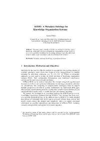 KOSO: a Metadata Ontology for Knowledge Organization Systems