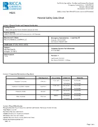 MSDS Material Safety Data Sheet