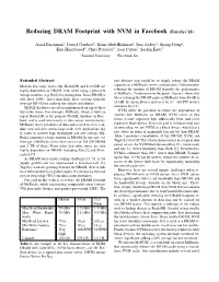 Reducing DRAM Footprint with NVM in Facebook (Eurosys'18)