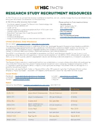 Research Study Recruitment Resources