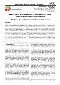 Volume 8 77 No. 1/2014 DETECTION of NATIVE STARCHES in MEAT