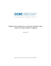 Building Transfer Student Success at Macomb Community College: a Report on Transfer and Degree Completion