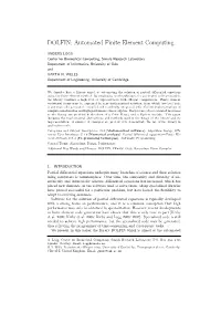 DOLFIN: Automated Finite Element Computing