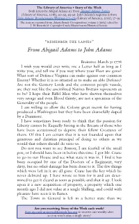 From Abigail Adams to John Adams