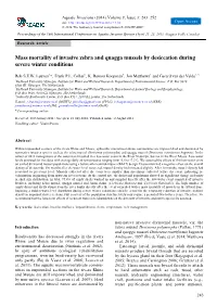 Mass Mortality of Invasive Zebra and Quagga Mussels by Desiccation During Severe Winter Conditions