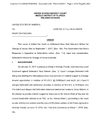 Order Denying Defendant's Motion for Change