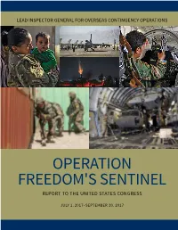 Quarterly Report Operation Freedom's Sentinel