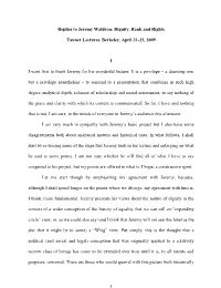 Replies to Jeremy Waldron: Dignity, Rank and Rights