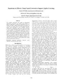 Equations Are Effects: Using Causal Contrasts to Support Algebra Learning