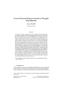 From Fictional Disagreements to Thought Experiments